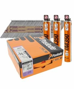 Hot Sale 🔥 Paslode 141210 2.8 X 63mm Galv-Plus Ring Shank Nail Fuel Pack For IM350+ (3300 Pack + 3 Fuel Cells) 😉