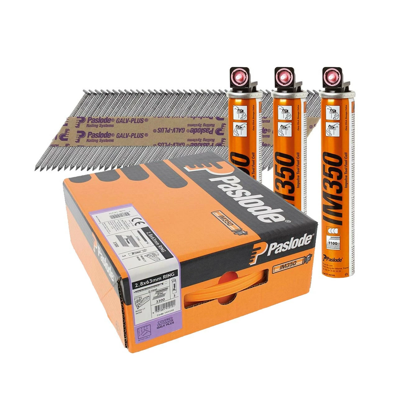 Hot Sale ๐ฅ Paslode 141210 2.8 X 63mm Galv-Plus Ring Shank Nail Fuel Pack For IM350+ (3300 Pack + 3 Fuel Cells) ๐ 3 Hot Sale ๐ฅ Paslode 141210 2.8 X 63mm Galv-Plus Ring Shank Nail Fuel Pack For IM350+ (3300 Pack + 3 Fuel Cells) ๐