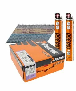 New 👏 Paslode 141234 3.1 X 90mm Galv-Plus Smooth Nail Fuel Pack For IM350+ (2200 Pack + 2 Fuel Cells) 🧨