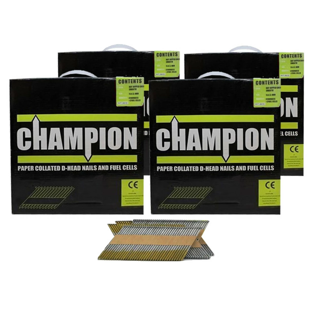New π Champion 1st Fix 2.8 X 63mm Electro Galvanised Annular Ring Nails 13200 (No Fuel Cells) 4 Boxes π 3 New π Champion 1st Fix 2.8 X 63mm Electro Galvanised Annular Ring Nails 13200 (No Fuel Cells) 4 Boxes π