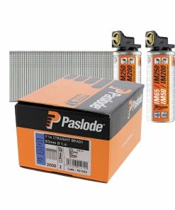 Buy π Paslode 921592 F16 1.6mm X 63mm Galvanised Straight Brad Nails (2000 Pack & 2 Fuel Cells) π