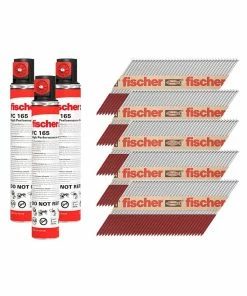 Wholesale ✔️ Fischer 534704 2.8 X 63mm Galvanised Ring Nails (3300 Pack + 3 Fuel Cells) ⌛