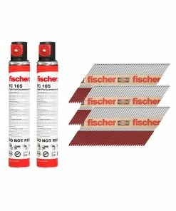 Brand new 🎉 Fischer 534707 3.1 X 75mm Galvanised Ring Nails (2200 Pack + 2 Fuel Cells) ✨