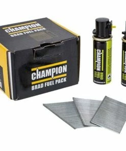 New 🌟 Champion 16G 32mm 2nd Fix Straight Galvanised Brad Nails 2000 PCs + 2 Fuel Cells 👍